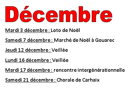 Découvrez les animations de décembre