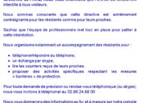 INFORMATIONS CORONAVIRUS DU 11 MARS 2020